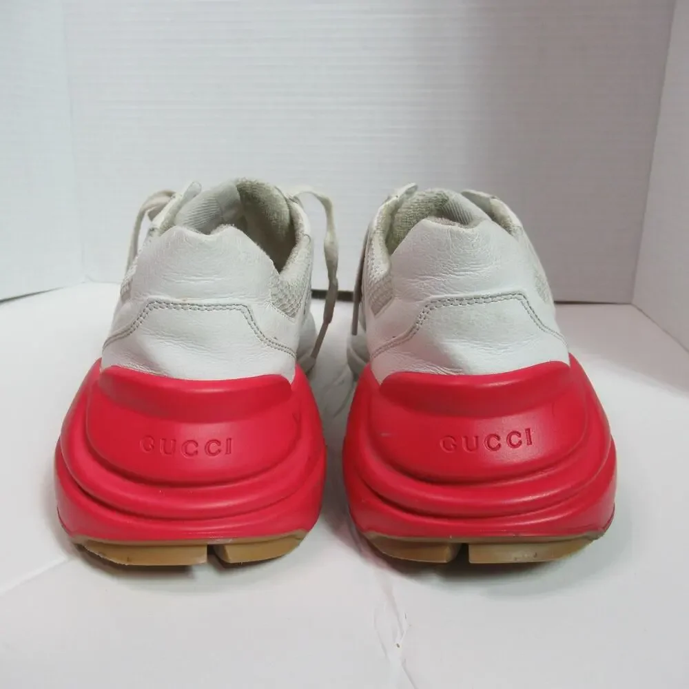 Gucci Rhyton Epilogue Sneaker Mens US 8 White Red Tennis Shoe Designer